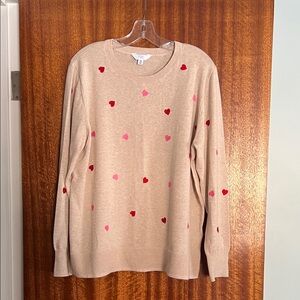 Valentine’s Sweater with Red and Pink Hearts